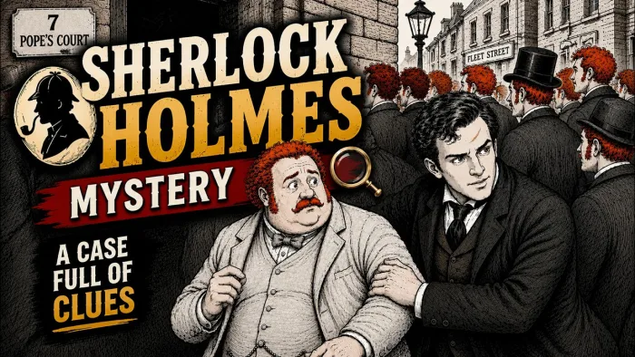 Sherlock Holmes – The Red-Headed League | A2–B1 ESL & ELA Graded Reader Worksheet | With Answer Key cover