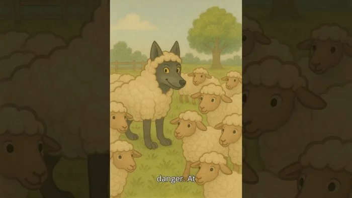 The Wolf in Sheep's Clothing — Illustrated Fable, ESL/Reading Worksheet & Answer Key (CEFR A2) cover